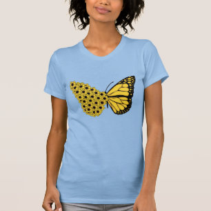 Sonnenblumen-Schmetterling Vintage Frauen Monarche T-Shirt