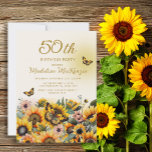 Sonnenblumen Schmetterlinge 50. Geburtstagsparty d Einladung<br><div class="desc">Elegante Sonnenblumen und Schmetterlinge Frauenfeier zum 50. Geburtstag. Kontaktieren Sie mich,  um Hilfe bei Ihren Anpassungen zu erhalten oder um zusätzliche Matching oder Koordination von Zazzle-Produkten für Ihr Party anzufordern.</div>