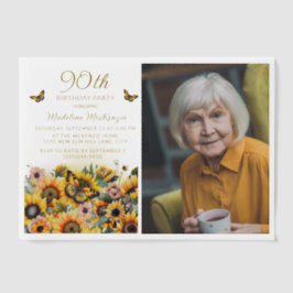 Sonnenblumen Schmetterlinge Frauen's 90. Geburtsta