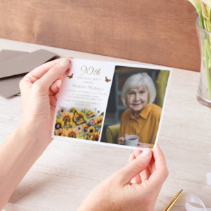 Sonnenblumen Schmetterlinge Frauen's 90. Geburtsta