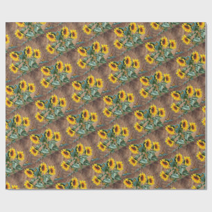 Sonnenblumen Schmetterlinge Rustikales Scheunenbre Geschenkpapier