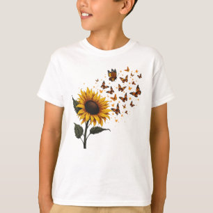 Sonnenblumen & Schmetterlinge Vintage Kunst T-Shirt