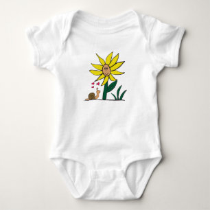 "Sonnenblumen-Schnecken-Kleine Freunde" Baby Strampler