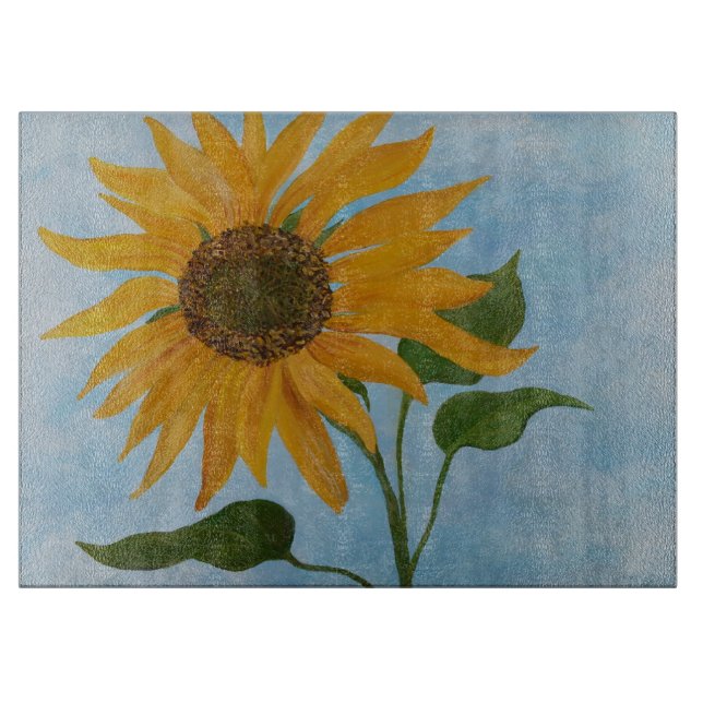 Sonnenblumen-Schneidebrett Schneidebrett (Vorderseite)