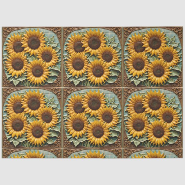 Sonnenblumen Schöne Sammlung Seidenpapier (Vorderseite)