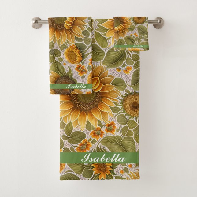 Sonnenblumen Schöne Trendy Collection Badhandtuch Set (Insitu)