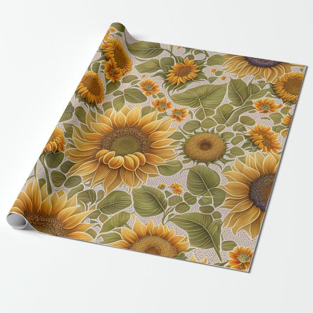 Sonnenblumen Schöne Trendy Collection Geschenkpapier (Ungerollt)