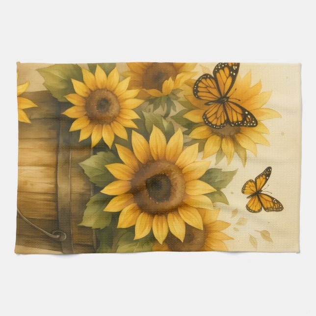 Sonnenblumen-Schürze Geschirrtuch (Horizontal)