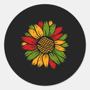 Sonnenblumen Schwarze Geschichte Monat Farben Männ Runder Aufkleber