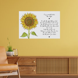 Sonnenblumen & Script-Wertungsgedicht für Lehrer Poster