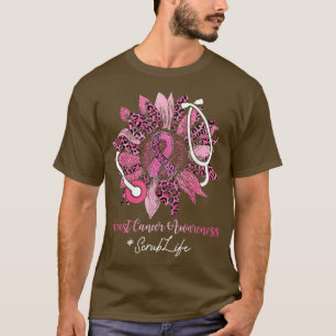 Sonnenblumen Scrub Leben rosa Ribbon Brustkrebs Aw T-Shirt