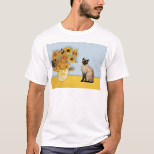 Sonnenblumen - Seal Point Siamese Katze T-Shirt