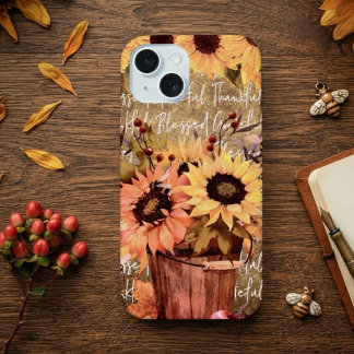 Sonnenblumen-Segen Dankbarkeit Herbst iPhone 15 Hülle