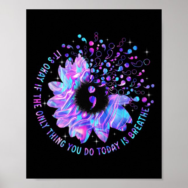 Sonnenblumen-Selbstmordpräventions-Wochen-Semikolo Poster (Vorne)