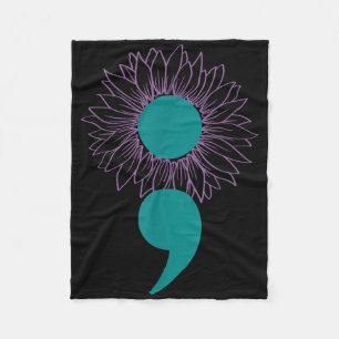Sonnenblumen Semicolon Suicide Bewusstsein Mentale Fleecedecke