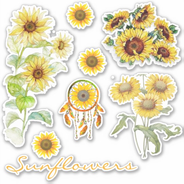 Sonnenblumen-Set Aufkleber (Vorderseite)