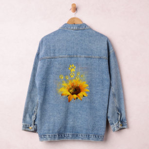 Sonnenblumen-Shirt, Sie sind meine Welpen Haustier Jeansjacke