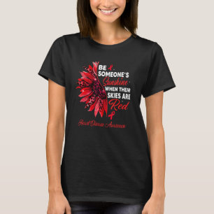 Sonnenblumen Sie Ihren Himmel sind Rotes Herz Kran T-Shirt