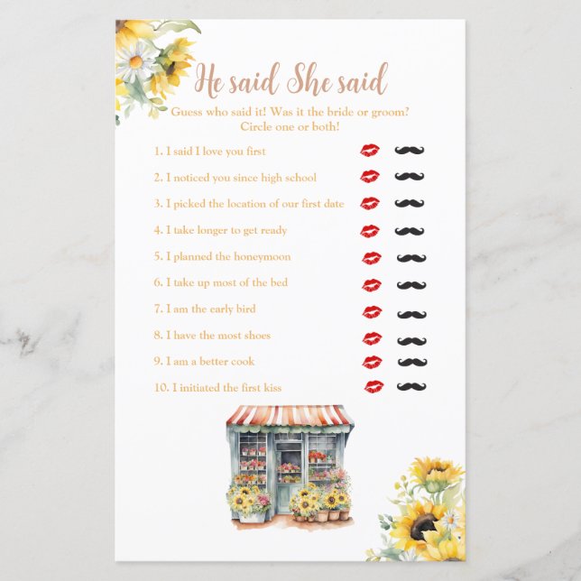 Sonnenblumen Sie ist vom Markt, sagte er (Vorderseite)