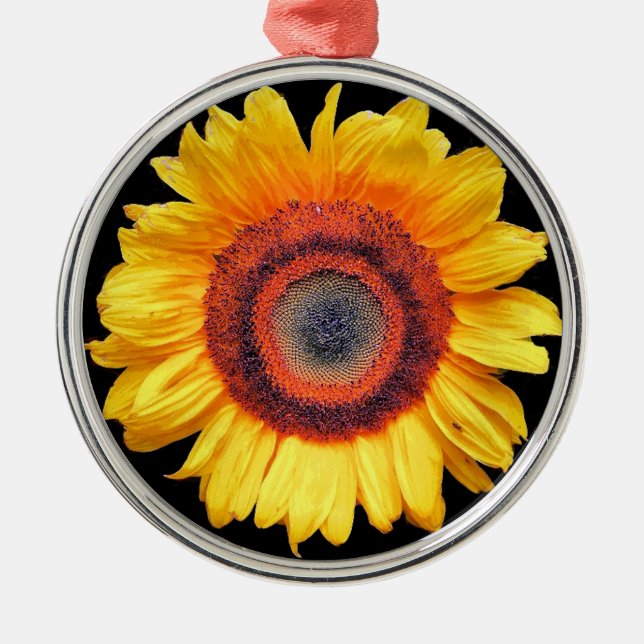 SONNENBLUMEN SILBERNES ORNAMENT (Vorne)