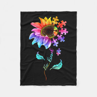 Sonnenblumen sind nette Puzzleteile Autismus Bewus Fleecedecke