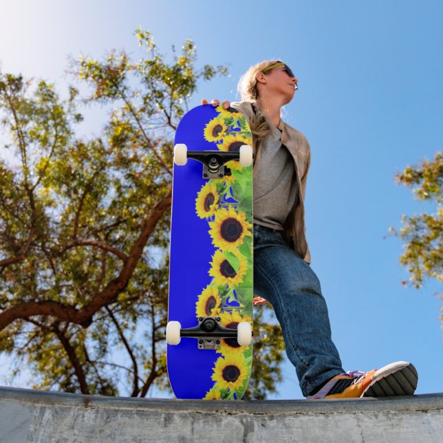 Sonnenblumen Skateboard - Ukraine Flaggenfarben (Außenbereich 1)