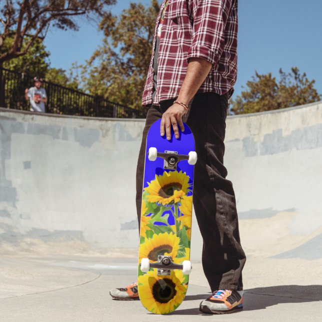 Sonnenblumen Skateboard Ukraine Flaggenfarben unte (Außenbereich 2)