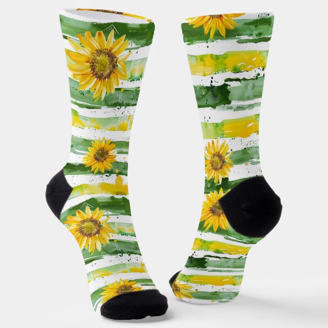 Sonnenblumen Socken (Gewinkelt)