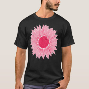 Sonnenblumen-Sommer-Garten-rosa-weiß T-Shirt