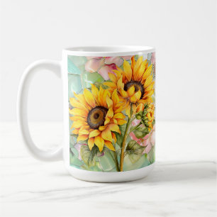 Sonnenblumen Sommer Gelb Wasserfarbe Kaffeetasse