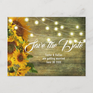 Sonnenblumen Sommer   Rustikale Americana Terminan Postkarte