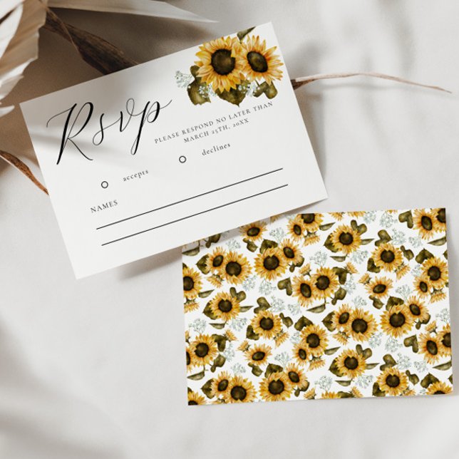 Sonnenblumen Sommerblumenhochzeit RSVP-Karte RSVP Karte (Von Creator hochgeladen)
