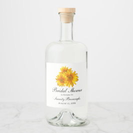 Sonnenblumen Sommergelbes Brautparty Alkoholflaschenetikett