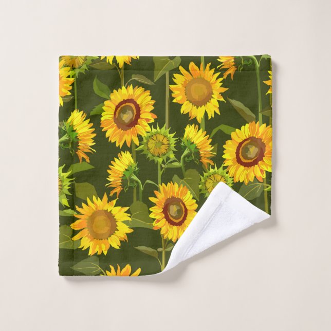 Sonnenblumen Sommernahtloses Muster Waschlappen (Waschlappen)