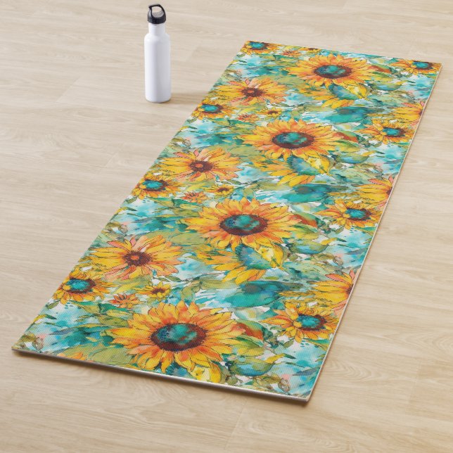 Sonnenblumen: Sonnenblumenblume Yoga Mat Yogamatte (Beispiel)