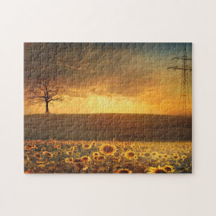Sonnenblumen Sonnenuntergang Puzzle Geschenk