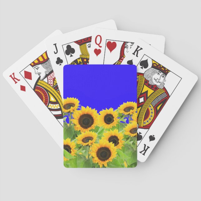 Sonnenblumen Spielkarten Ukraine Flaggenfarben (Rückseite)
