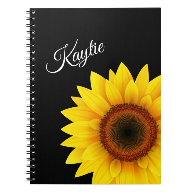 Sonnenblumen Spiral Custom Notebook Notizblock (Vorderseite)
