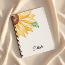 Sonnenblumen-Spiralblock – Minimal Watercolor