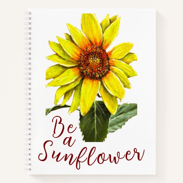 Sonnenblumen-Spiralblock Notizbuch (Vorderseite)