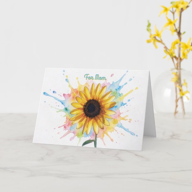 Sonnenblumen-Splash-Art-Muttertagskarte Karte (Gelbe Blume)