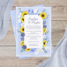 Sonnenblumen Staubige Blaue Rosen Hochzeit