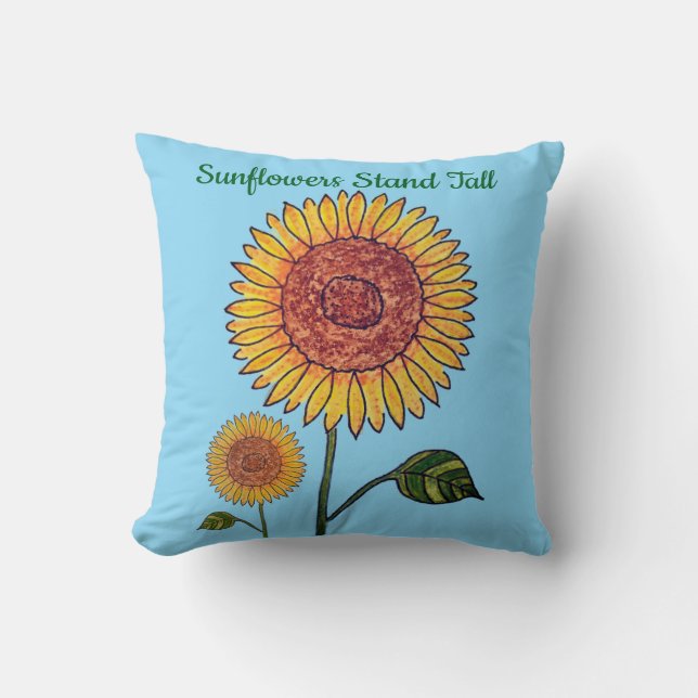 Sonnenblumen stehen hoch   kissen (Vorderseite)