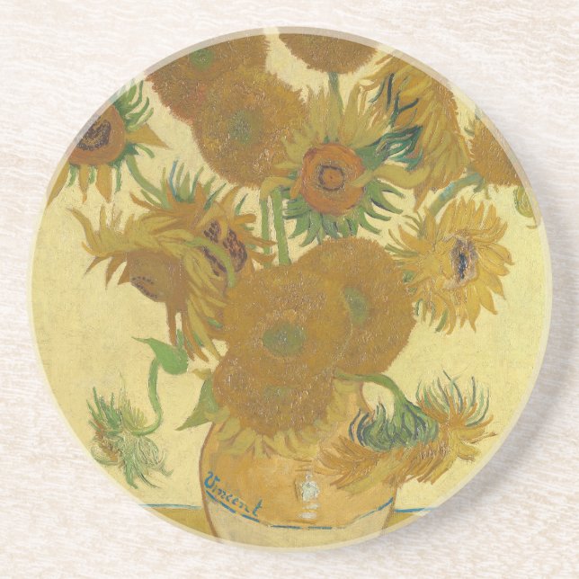 Sonnenblumen, Stillleben Ölgemälde, Van Gogh Getränkeuntersetzer (Vorne)