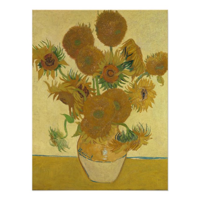Sonnenblumen, Stillleben Ölgemälde, Van Gogh Poster (Vorderseite)