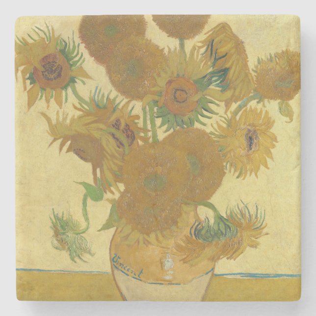 Sonnenblumen, Stillleben Ölgemälde, Van Gogh Steinuntersetzer (Vorderseite)