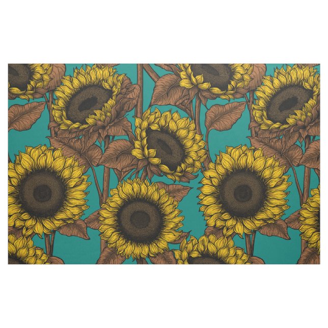 Sonnenblumen Stoff (Fat Quarter (45,7 x 55,9 cm))