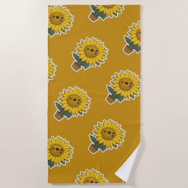 SONNENBLUMEN STRANDTUCH (Vorderseite)