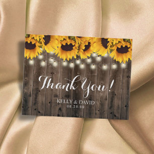 Sonnenblumen String Lights Country Wedding Vielen Postkarte