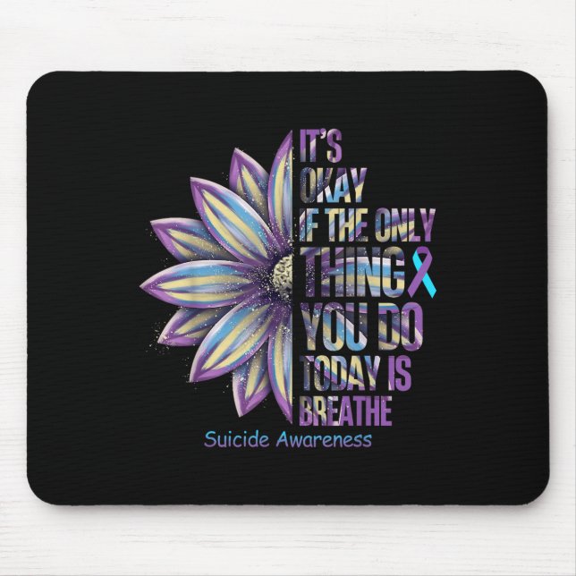 Sonnenblumen Suizidprävention Woche Aquamarin Mousepad (Vorne)